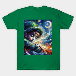 Fairy Boy in Starry Night T-Shirt